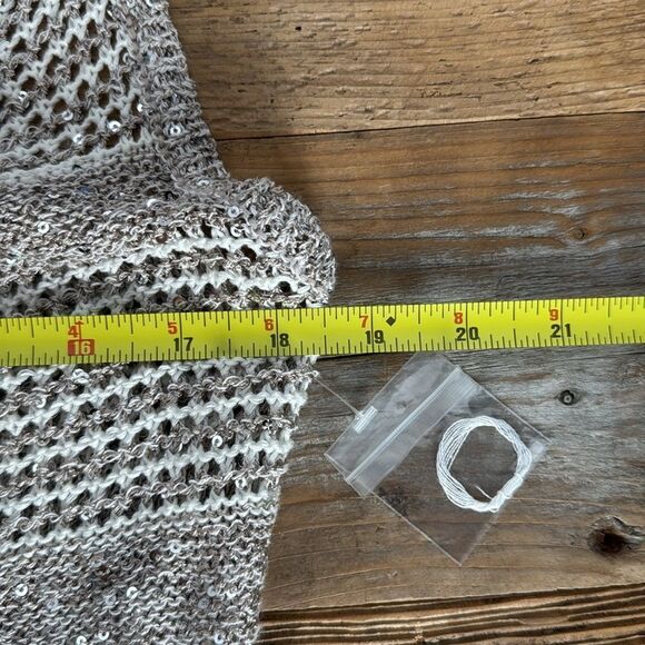 NWOT INC International Concepts Cowl Neck Loose-knit Sparkle Tank Sweater - M - Picture 6 of 8